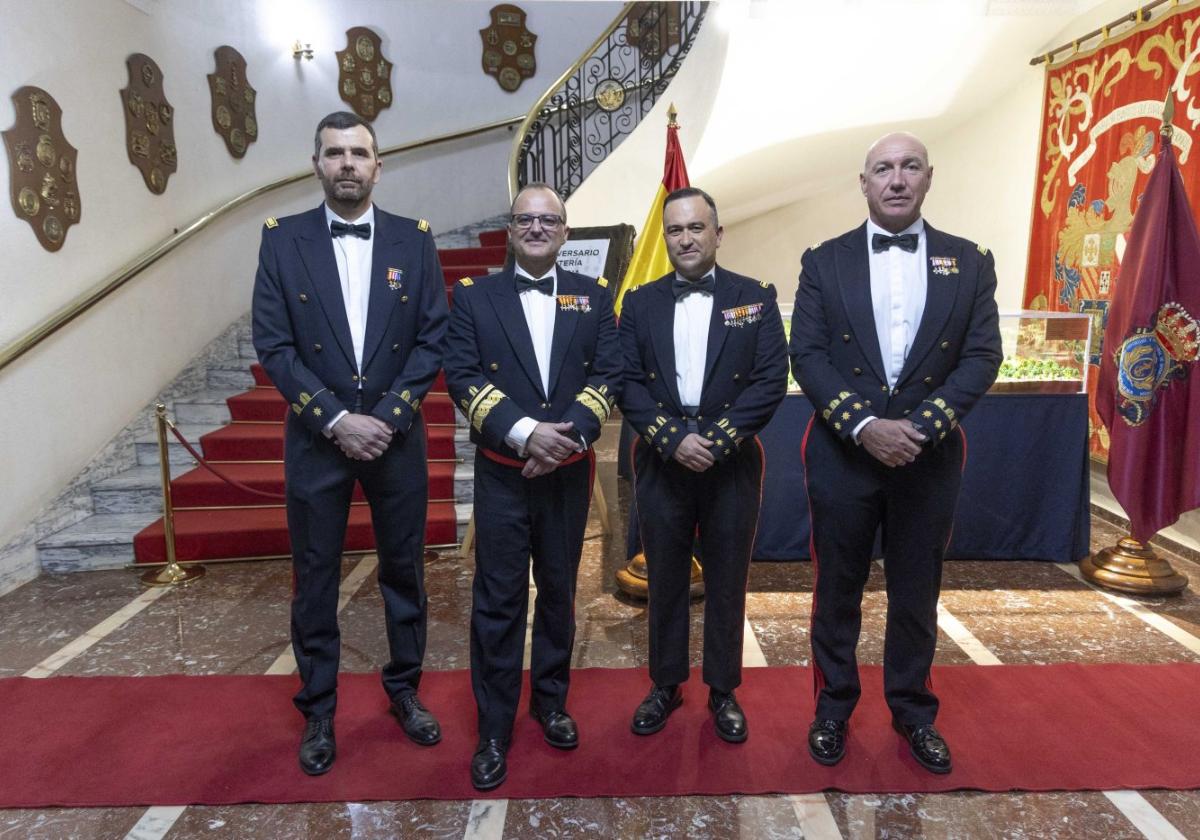 El teniente coronel Benjamín Andrés, el general Javier González Vázquez y los coroneles Vicente Gonzalvo e Isidoro Muñoz.