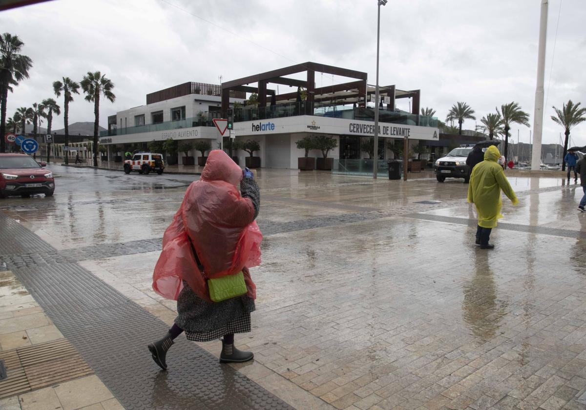 La lluvia, este domingo, en Cartagena.