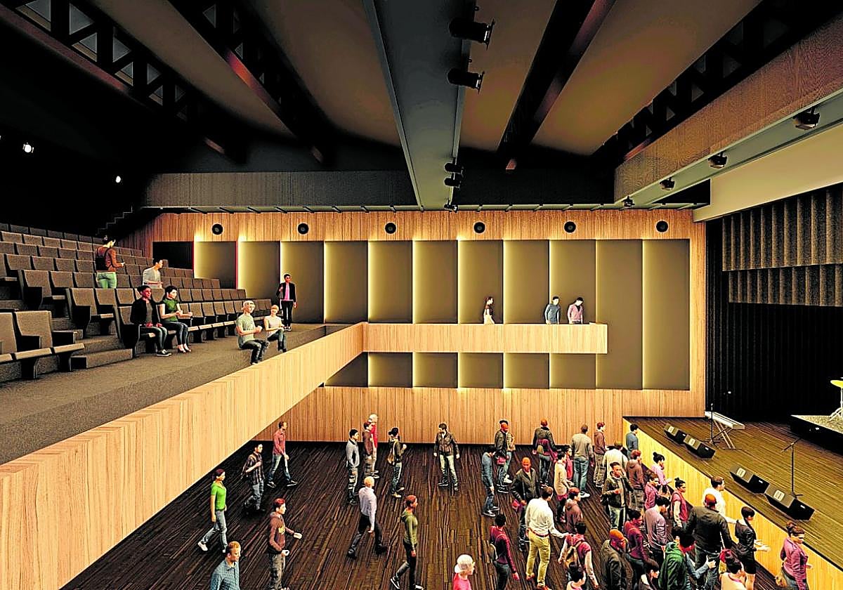 Recreación de cómo será la caja escénica tras la intervención municipal.