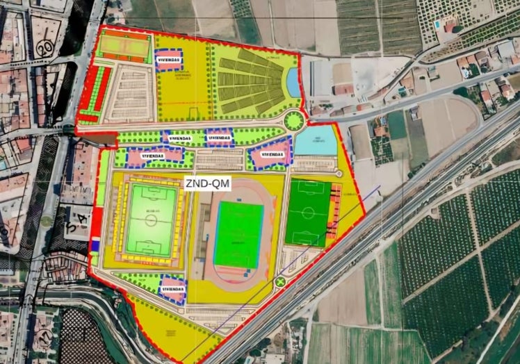 Plano de la futura Ciudad Deportiva de Orihuela