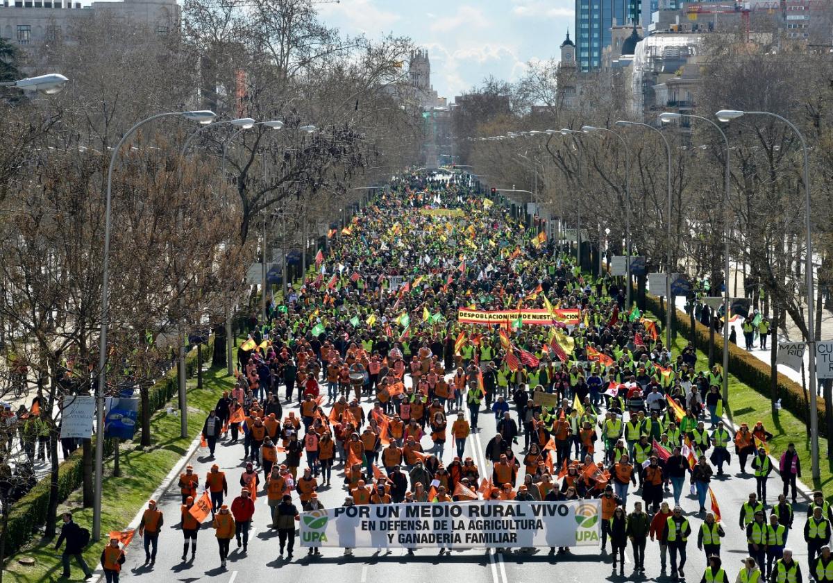 Protesta de los agricultores en Madrid el año pasado.