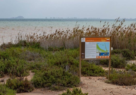 Estado de la desembocadura de la rambla del Albujón en el Mar Menor, la pasada semana.