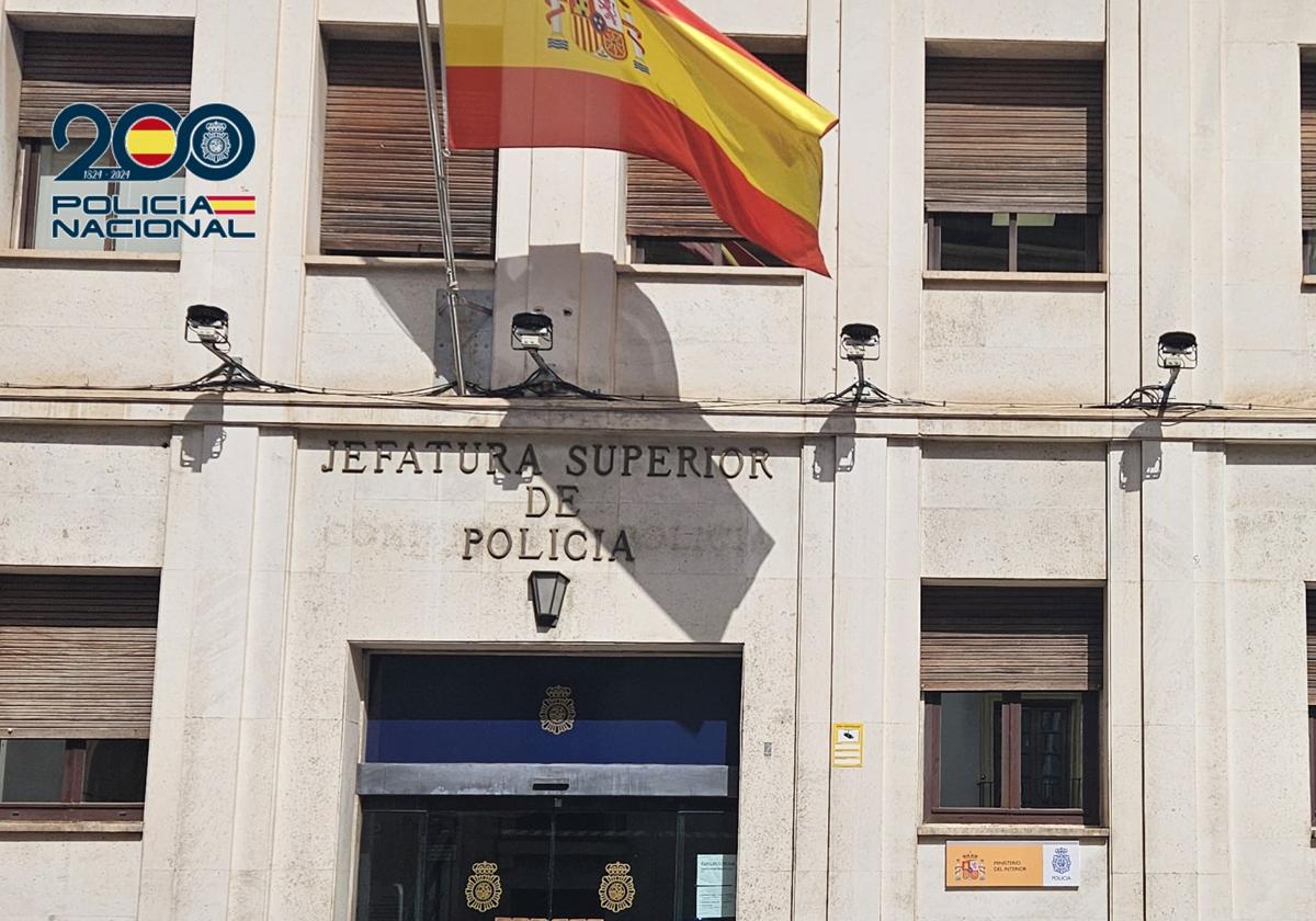 La fachada de la Jefatura Superior de Policía de Murcia, en una imagen de archivo.