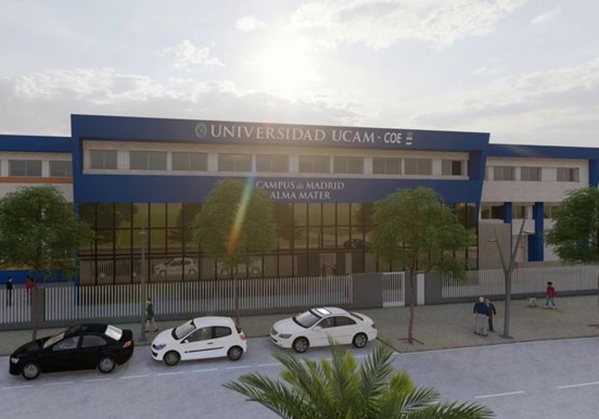 Recreación virtual del aspecto que tendrá el nuevo campus universitario de la UCAM en Madrid.