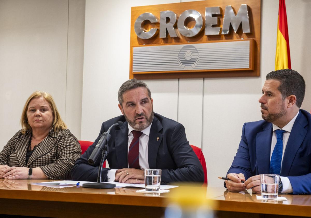 El presidente de Croem, Miguel López Abad, durante una rueda de prensa, en una imagen de archivo.