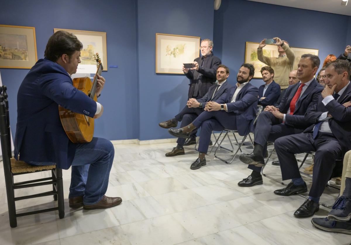 El cantaor y guitarrista Ricardo Fernández del Moral, Lámpara Minera 2012, ayer, en la presentación de la primera edición de la gala del Cante de las Minas en el Liceo de Barcelona en el Museo Ramón Gaya de Murcia.