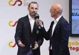 Alejandro Valverde, este miércoles, durante su presentación como nuevo seleccionador de la Real Federación Española de Ciclismo.