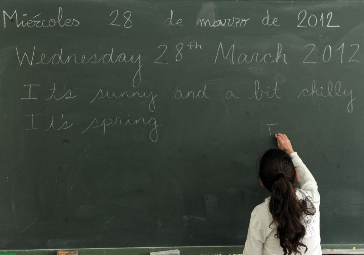 Clase de Inglés en un instituto de la Región.