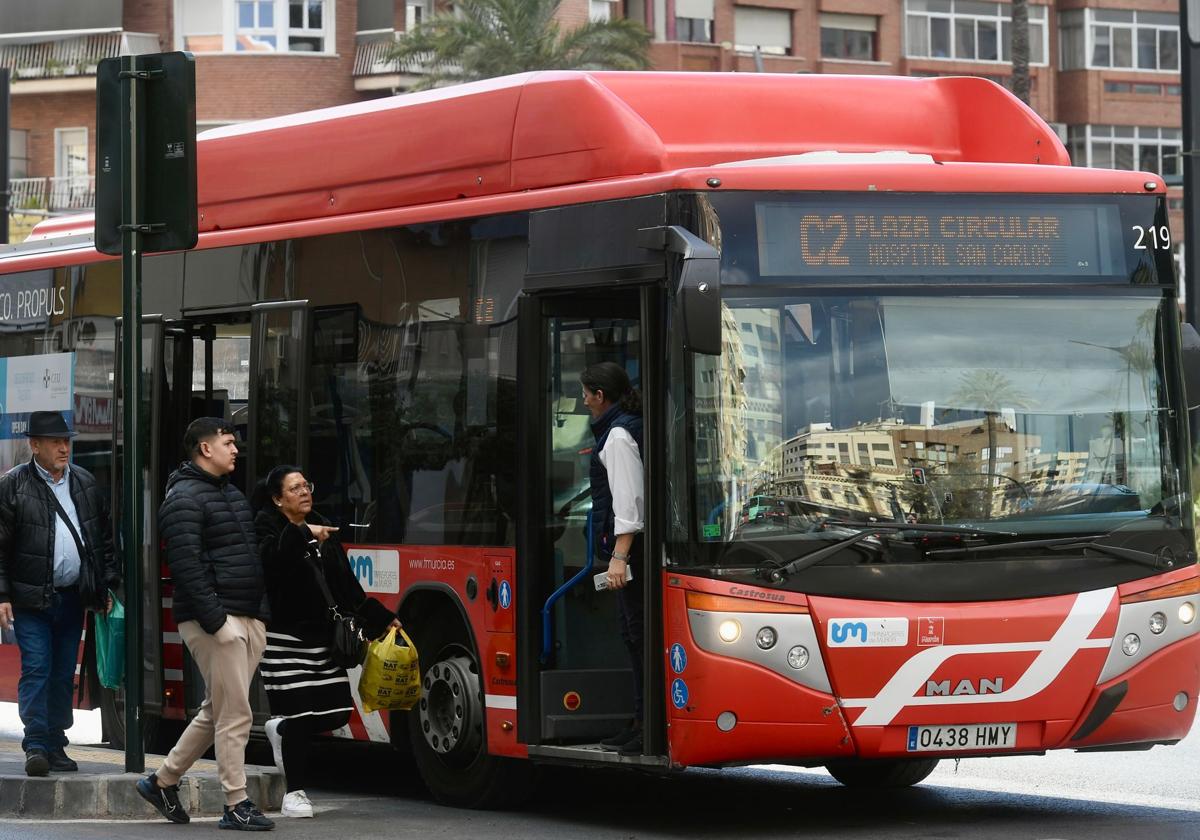 Un autobús de Murcia, en una imagen de archivo.