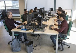 Imagen de archivo de un grupo de trabajadores de Odilo en las instalaciones de Cartagena.