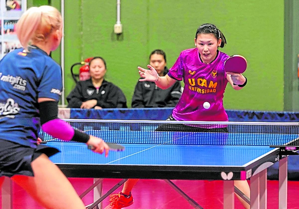 María Xiao, en un partido de esta temporada.