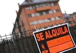 Cartel de 'se alquila', en una imagen de archivo.