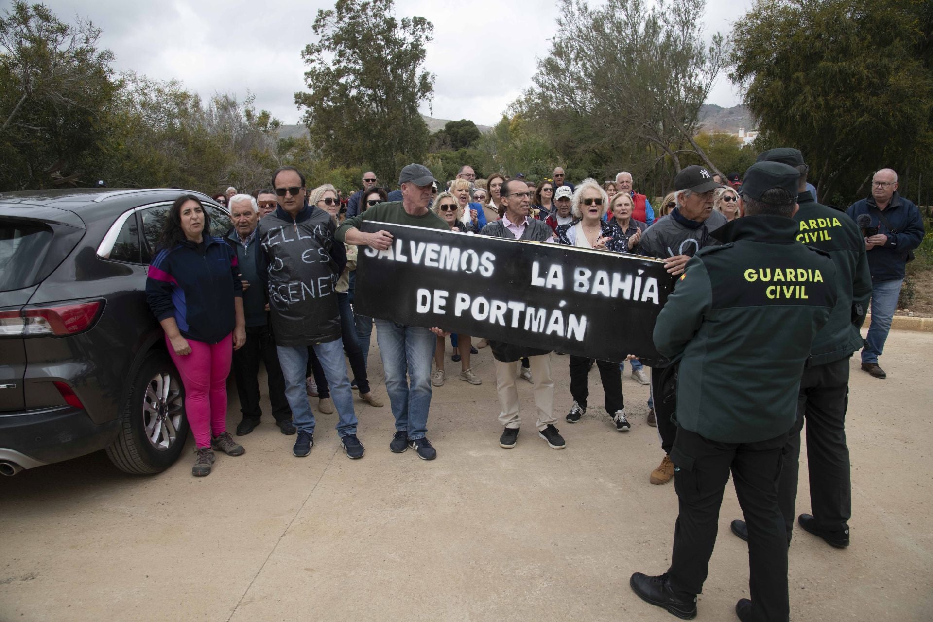 La manifestación con motivo de la reunión para la regeneración de la bahía de Portmán, en imágenes