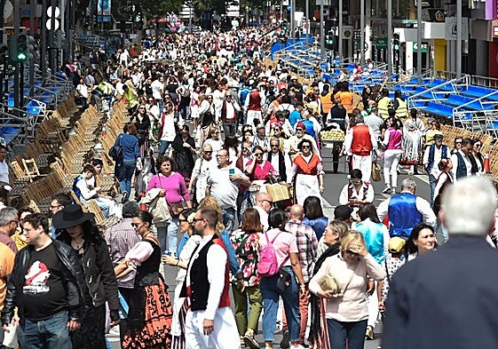 Ambiente en la Gran Vía de Murcia, el Bando de la Huerta del año pasado.