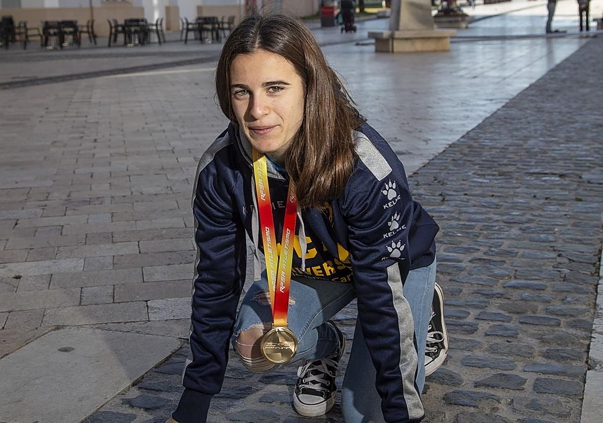 Eva Ibarra, campeona de España sub-20 de 60 metros lisos.