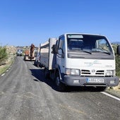 Obras de emergencia en la carretera regional que conecta el municipio de Campos del Río con la pedanía de Los Rodeos.