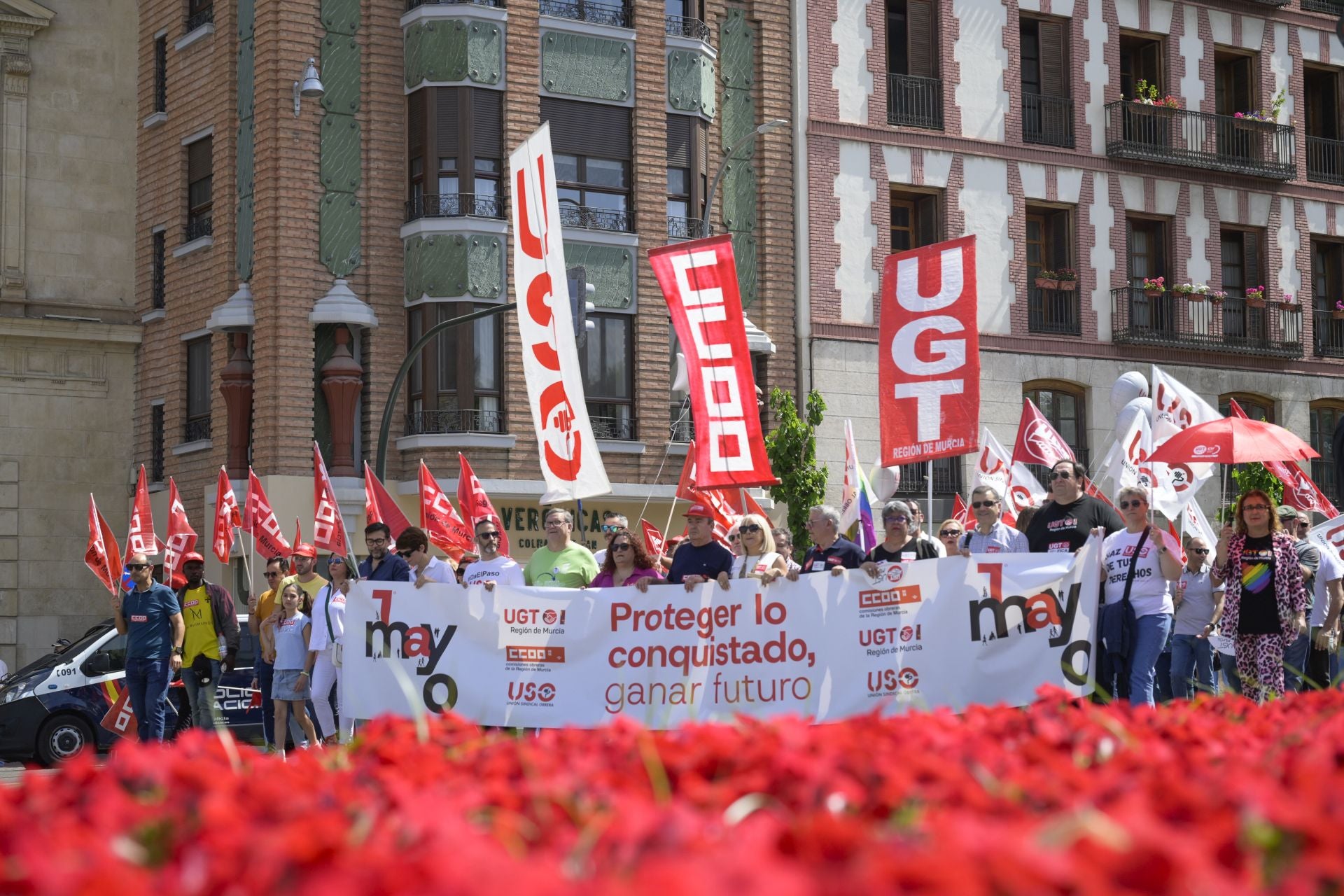 Las imágenes de la manifestación del Primero de Mayo en Murcia