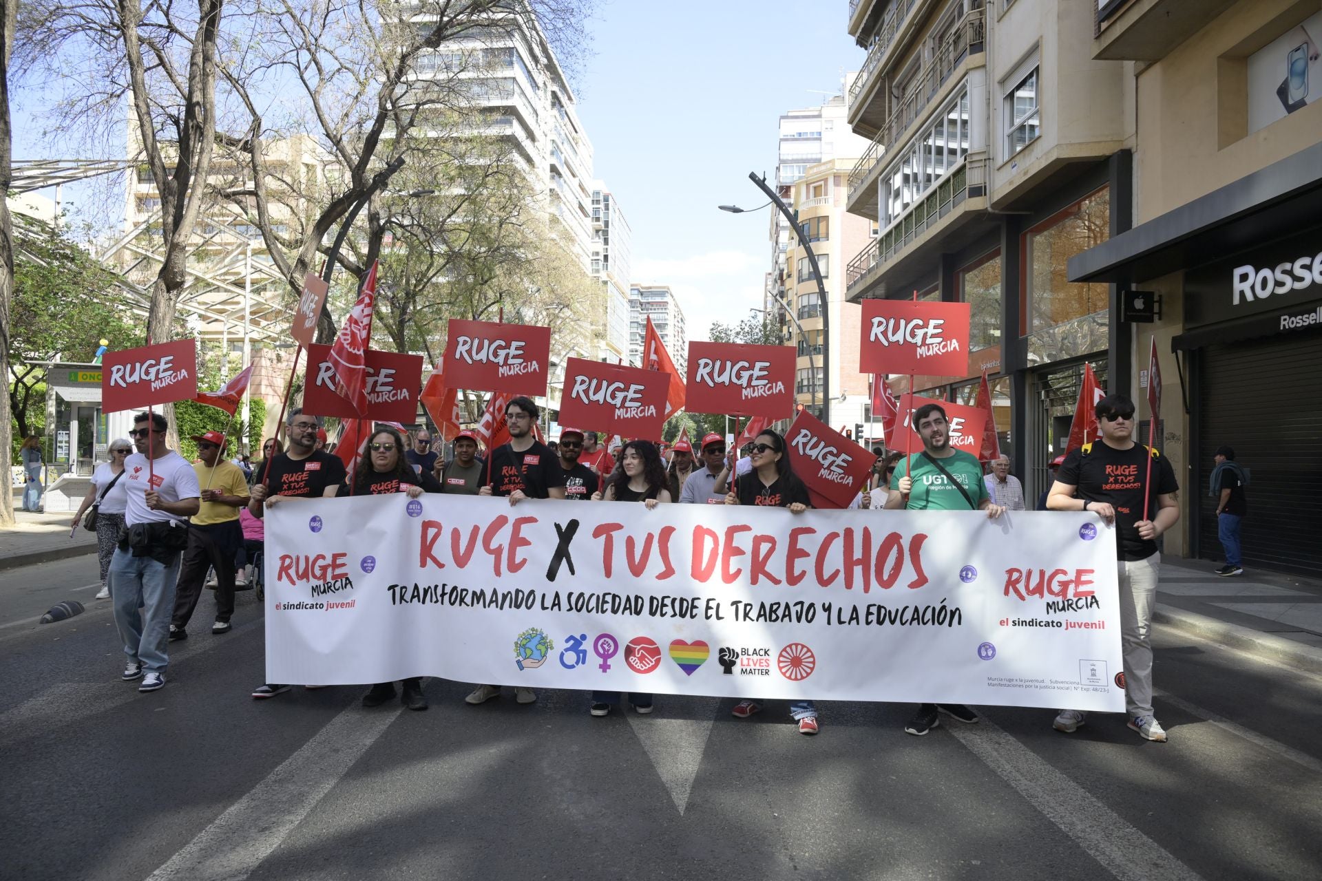 Las imágenes de la manifestación del Primero de Mayo en Murcia