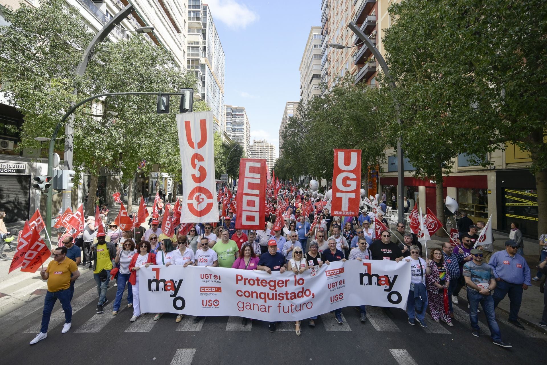 Las imágenes de la manifestación del Primero de Mayo en Murcia