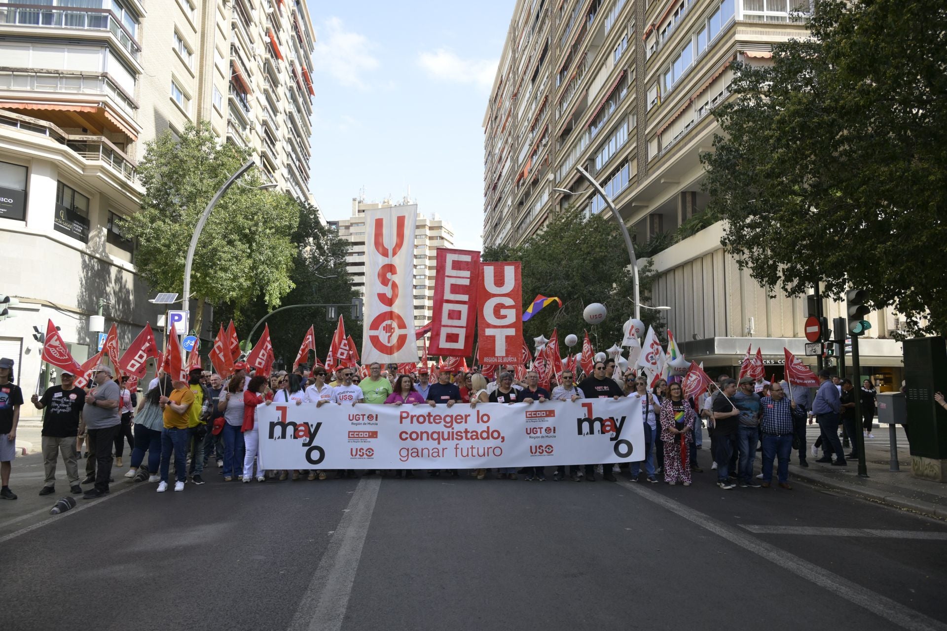 Las imágenes de la manifestación del Primero de Mayo en Murcia