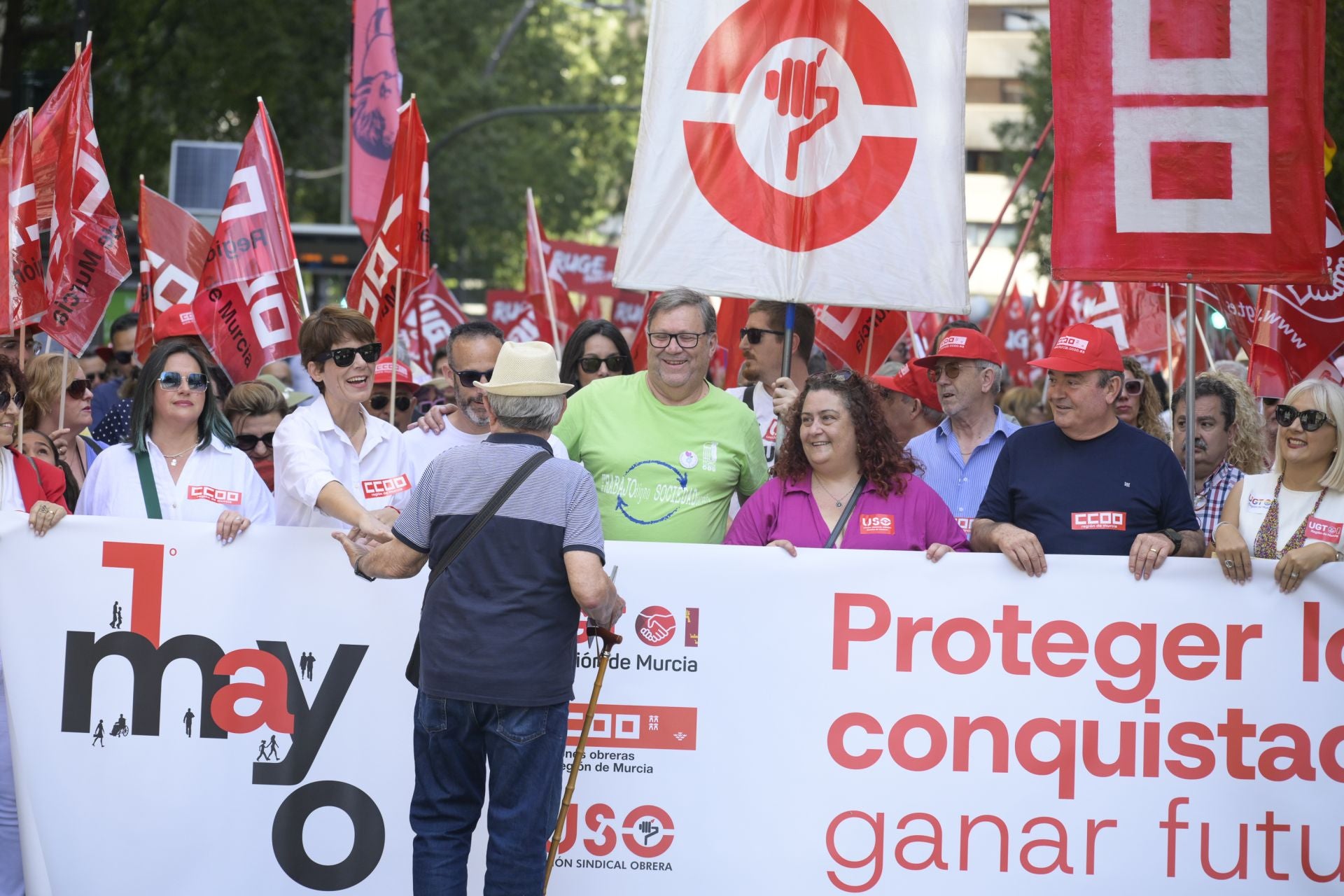 Las imágenes de la manifestación del Primero de Mayo en Murcia