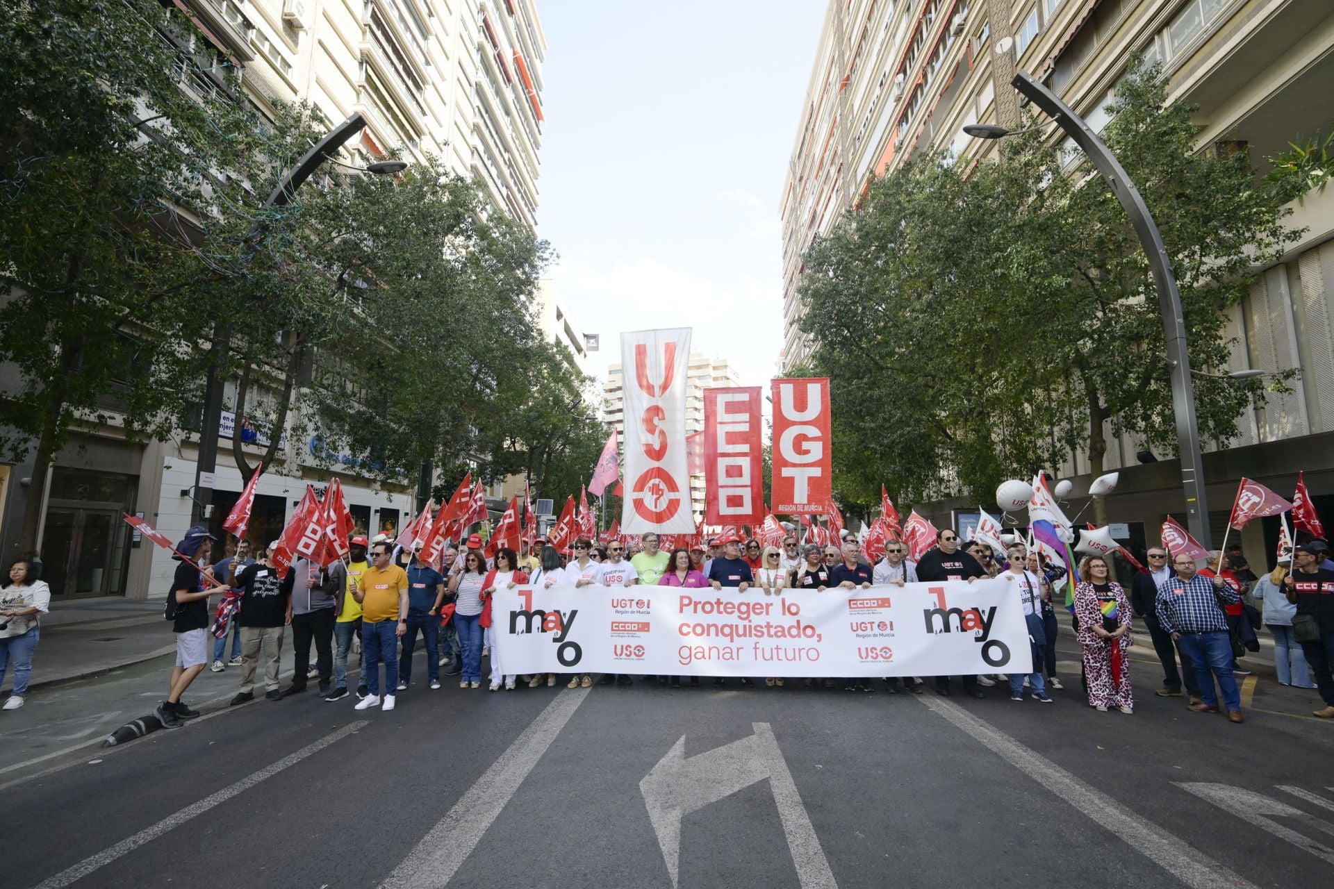 Las imágenes de la manifestación del Primero de Mayo en Murcia