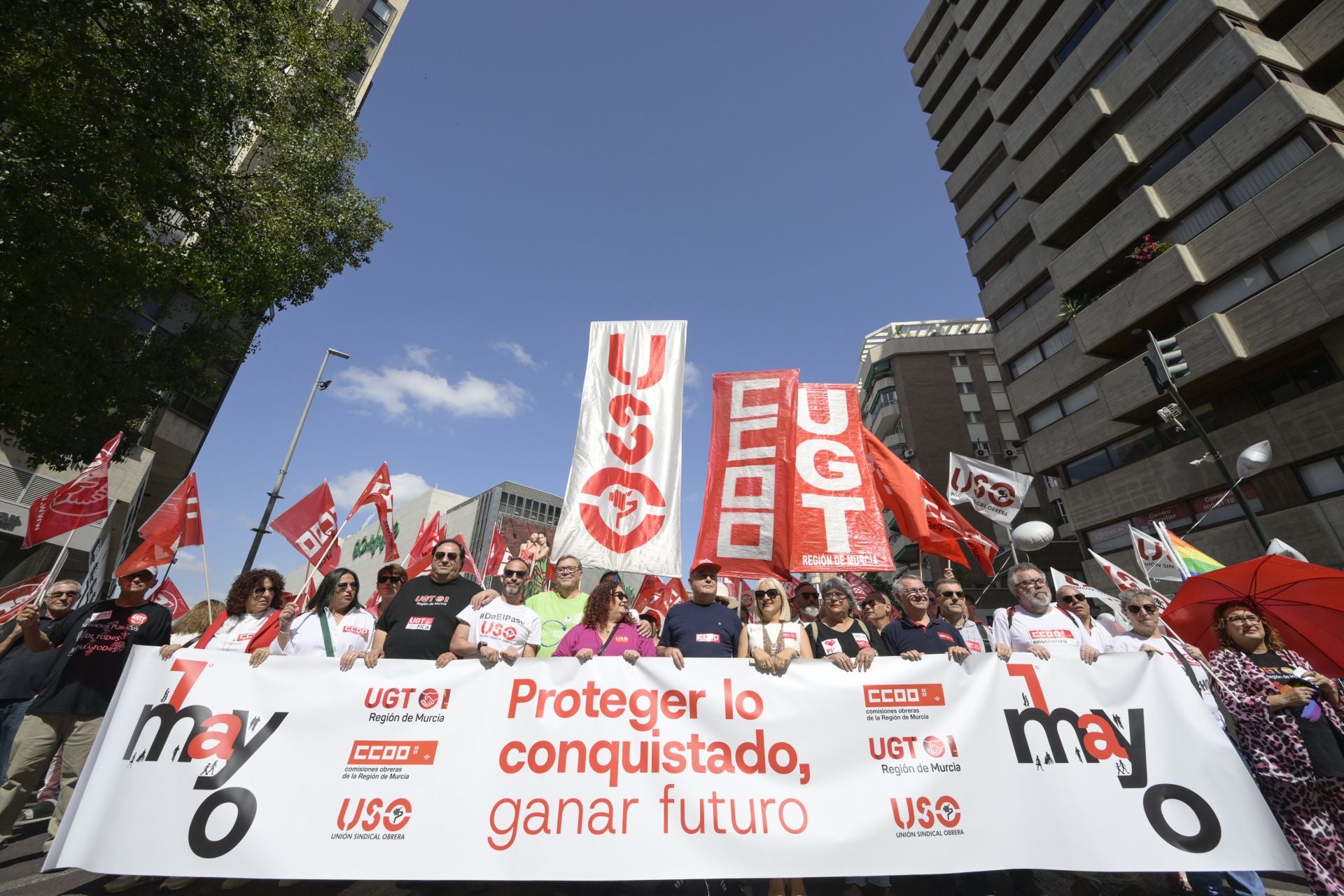 Las imágenes de la manifestación del Primero de Mayo en Murcia