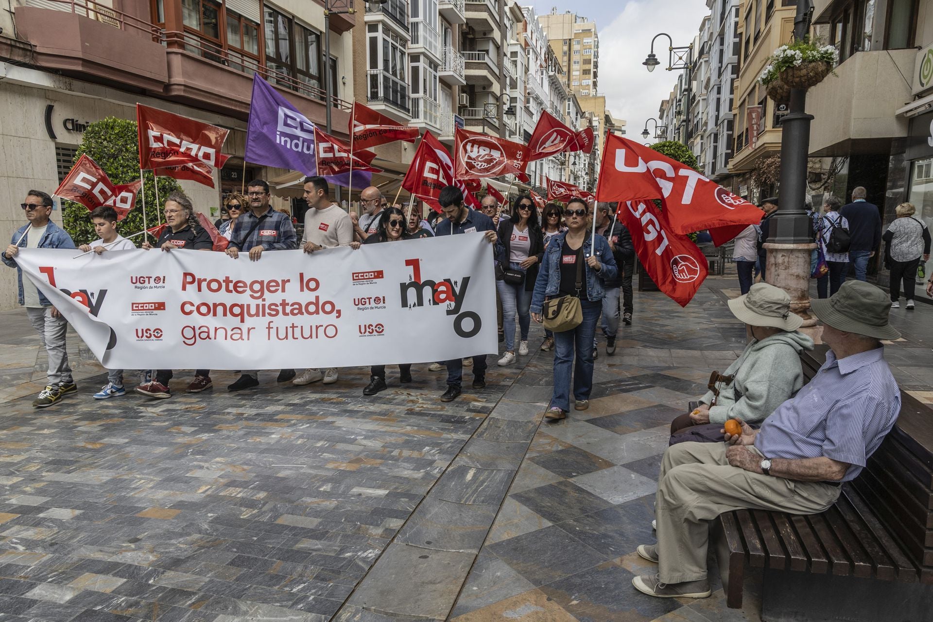 La manifestación del Primero de Mayo en Cartagena, en imágenes