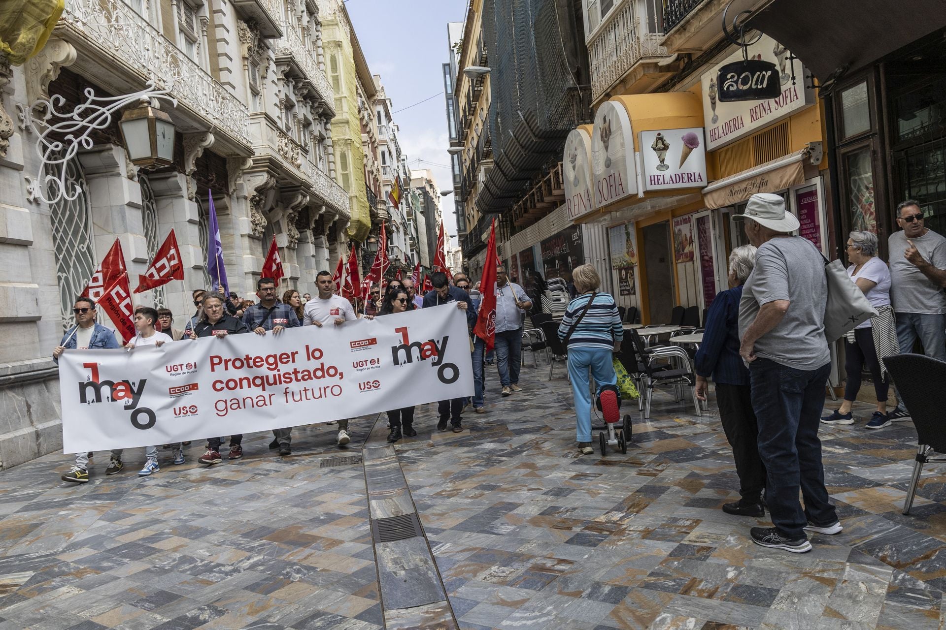La manifestación del Primero de Mayo en Cartagena, en imágenes