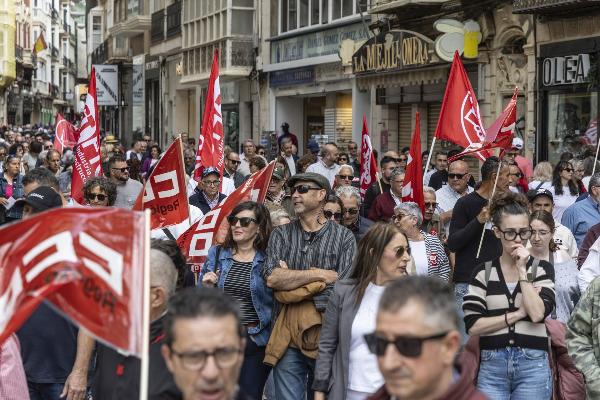 La manifestación del Primero de Mayo en Cartagena, en imágenes