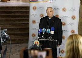 Lorca Planes, este jueves, tras la elección del nuevo Papa.