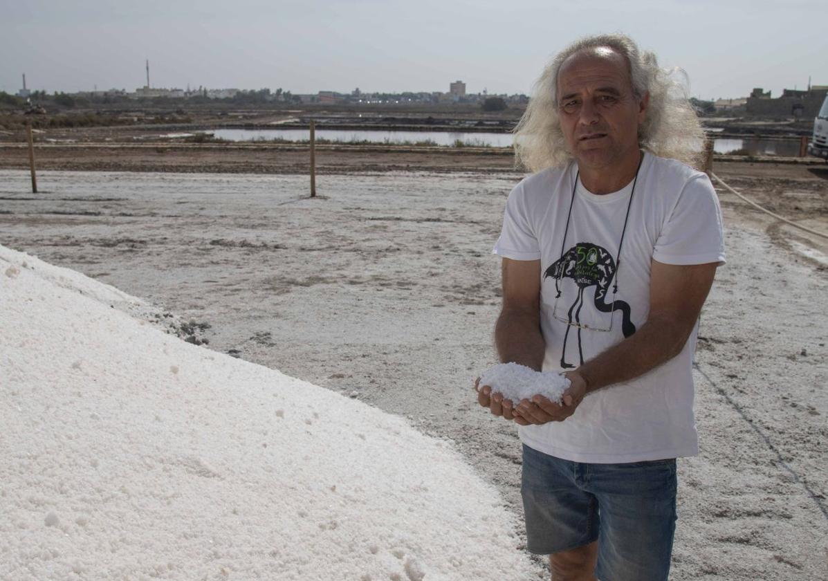 Pedro García, de Anse, en las salinas de Marchamalo el pasado septiembre.