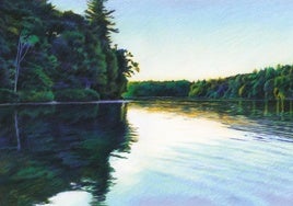 La laguna de Walden, recreada por el ilustrador Clément Thoby.