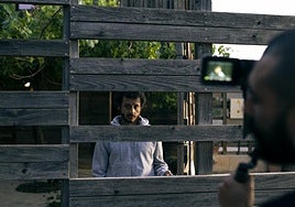 Javier Pereira, durante el rodaje de la película.