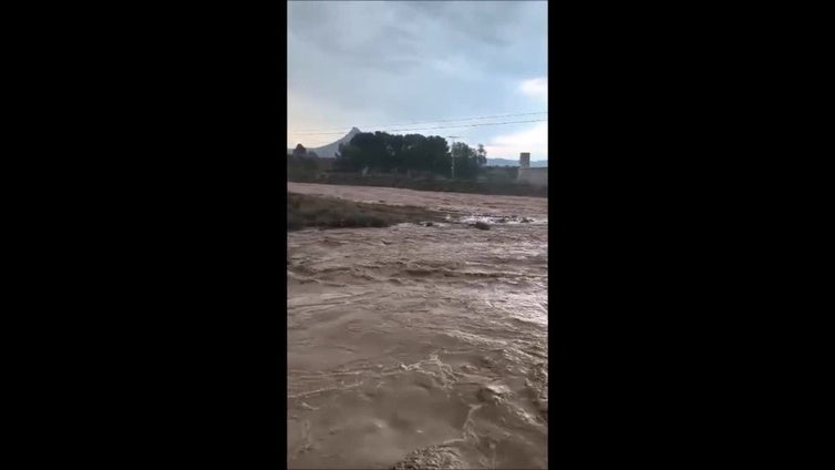 Crecida en la rambla del Judío de Jumilla a Cieza