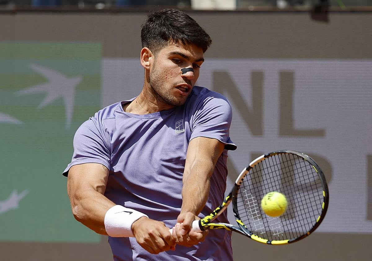 Carlos Alcaraz, el pasado viernes, en el Masters 1000 de Roma.
