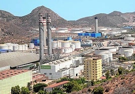 Vista panorámica de parte de las empresas del sector industrial ubicadas en el Valle de Escombreras.