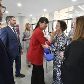 Miguel López Abad, Marisa López Aragón y María González Veracruz, ayer en Croem.