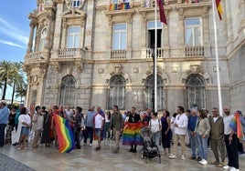 Manifestantes, este sábado, en Cartagena.