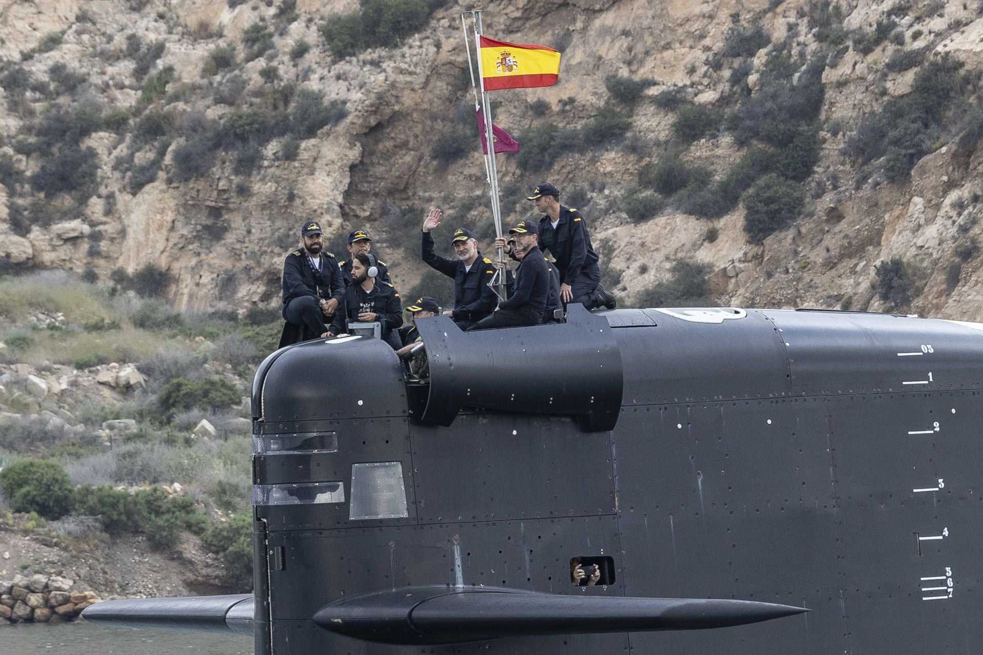 Las imágenes del Rey Felipe en el submarino S-81