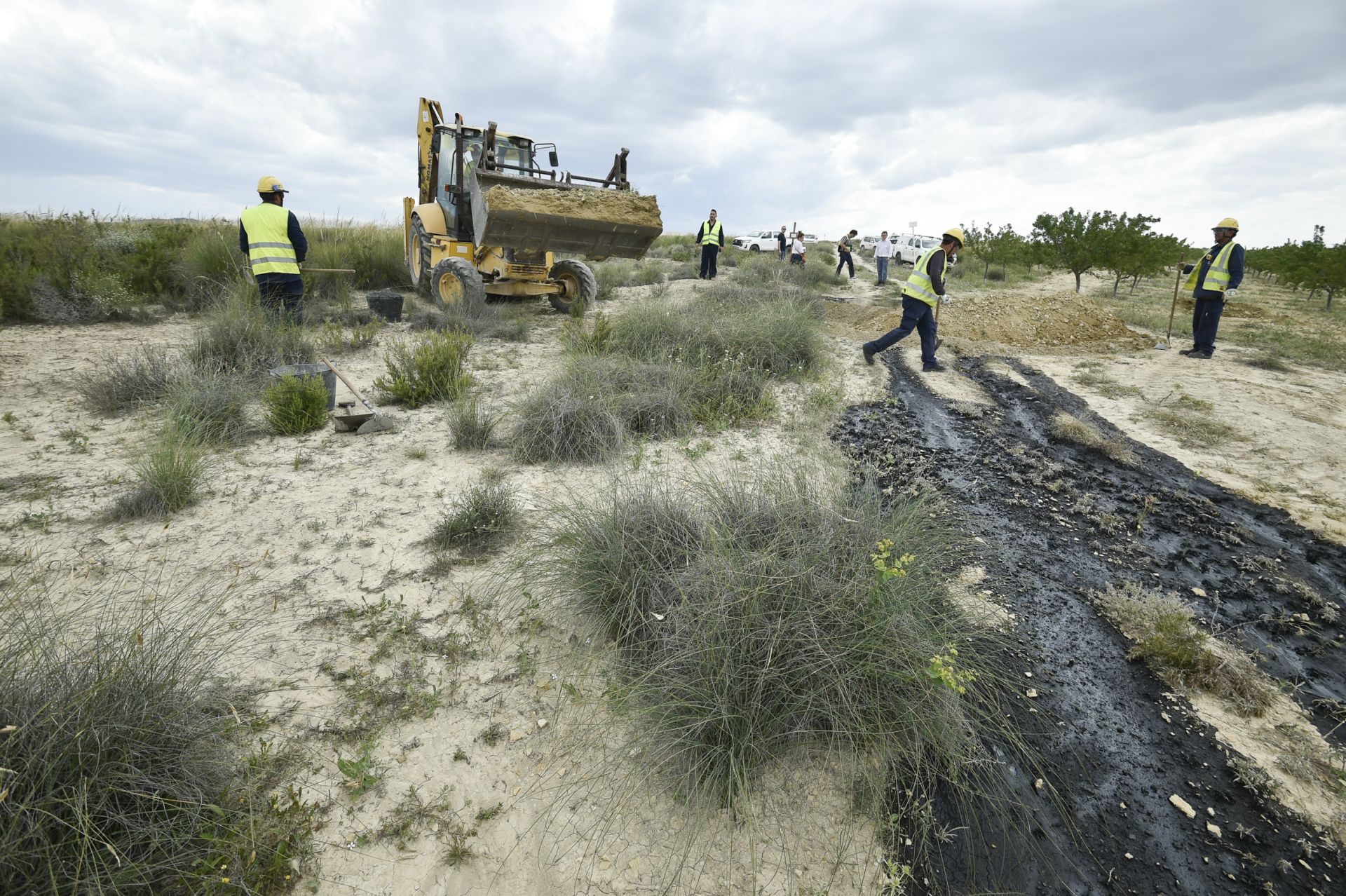 Las imágenes del vertido de petróleo en una finca de Calasparra
