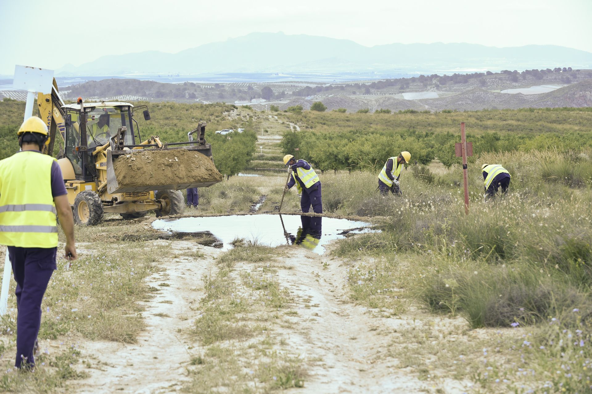 Las imágenes del vertido de petróleo en una finca de Calasparra