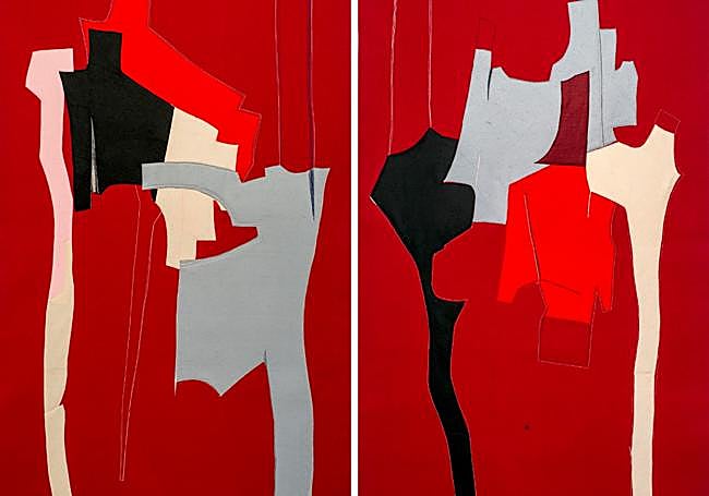 'Rojo' (2010). Collage de fieltro cosido. Galería Ybakatu.