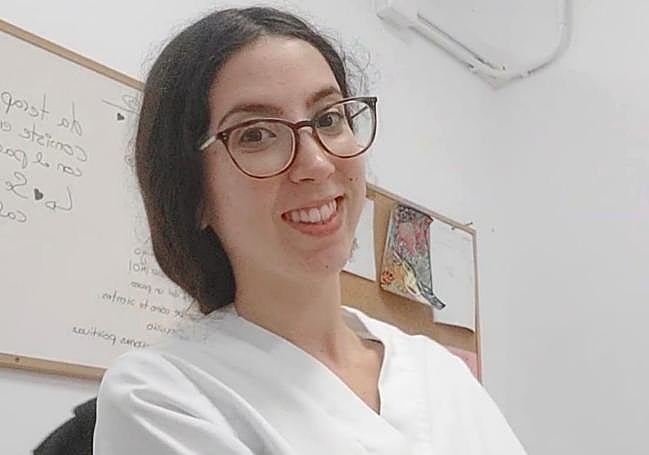 Laura López, durante sus prácticas en Abanilla.