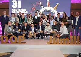 Gala de entrega de premios del 31 Certamen de Vinos de Jumilla, el pasado viernes.