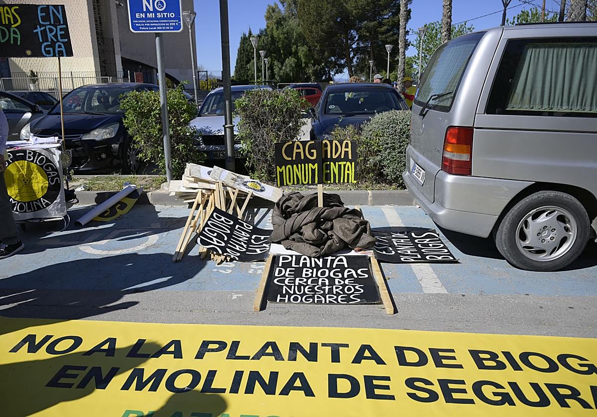 Imagen de la concentración contra la planta de biogás en Molina del pasado mes de marzo.