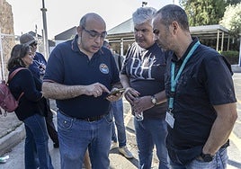 El presidente y miembros del comité de Navantia, este jueves en el astillero.