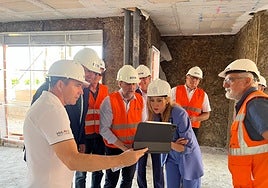 Marisa López Aragón, este lunes en una obra en Murcia.