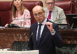 Víctor Marín, este viernes, en la Asamblea Regional.