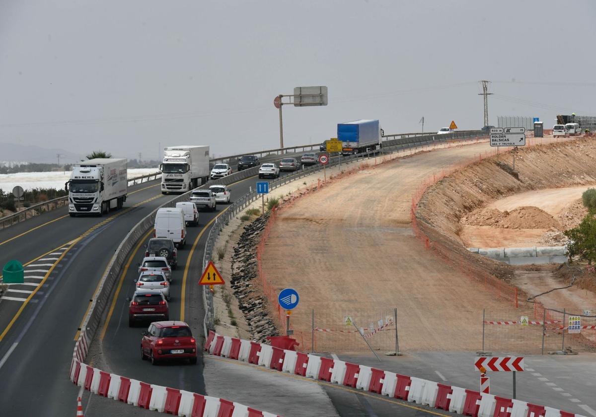 Obras en el puente de Balsicas, en una imagen de archivo.